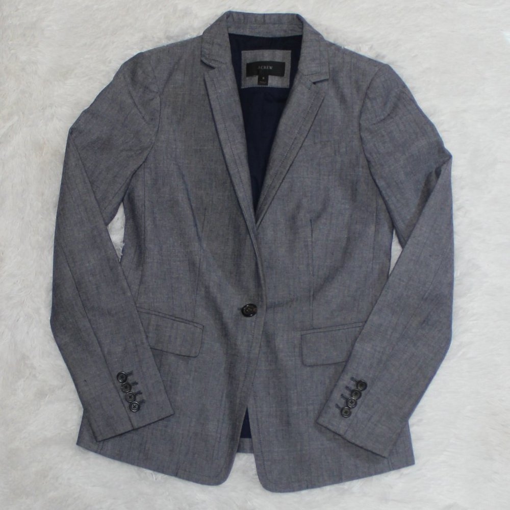 J. Crew Chambray Regent One Button Women's Blazer… - image 4